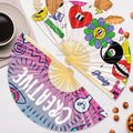 Custom Printed 13 Inches Large Rave Clack Hand Fan