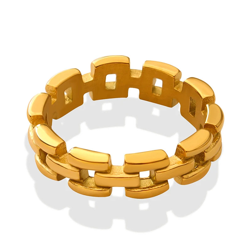 Factory Hot Sale Fashion Stainless Steel  Gold Plated Stacking Rings for Women