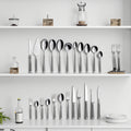 High-End 304 Stainless Steel Forged Roman Column Western Steak Knife Fork Luxury Restaurant Hotel Tableware Set Home Mirror