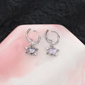 Arete Platinum Plated Micro-studded Minimalist Moonstone Heart Earring Hoop for Women Shiny Zircon Love Charm Earring