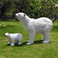 Large Outdoor Christmas Decorations New Design White Polar Bear Sculpture Resin Animal Pattern on Sale
