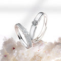 2022 New Couple Ring S925 Sterling Silver Spot Heart Imprint Simple Marriage Love Pair Ring