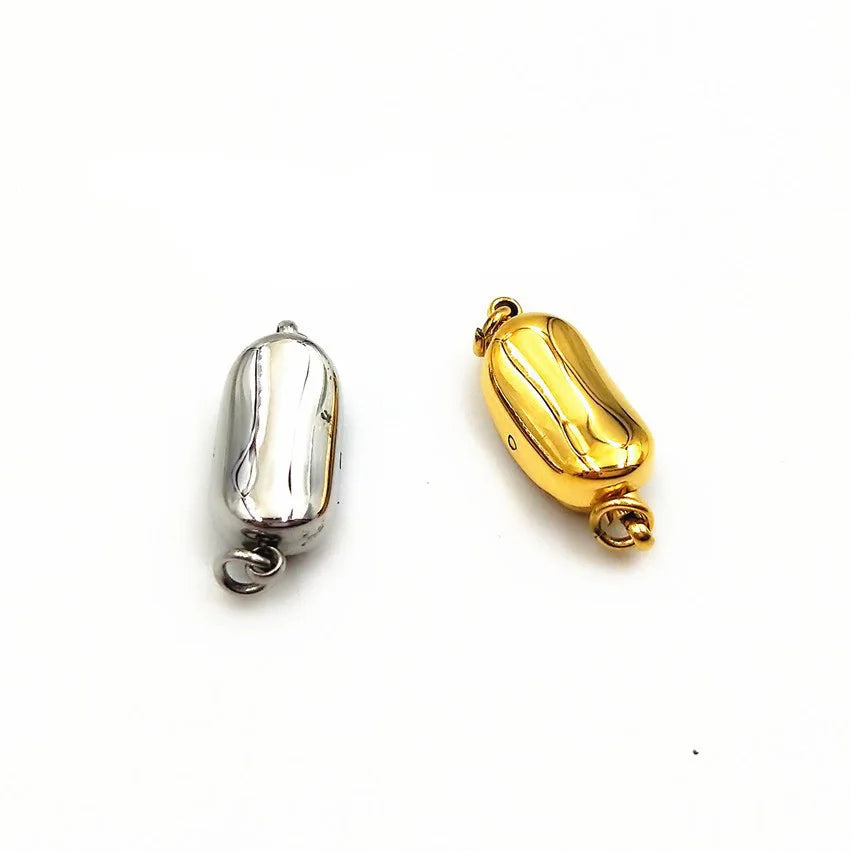 High Quality Stainless Steel Vacuum Plated 18K Gold Non-tarnish Ingots Buckle Peanut Buckle Jewelry Accessories