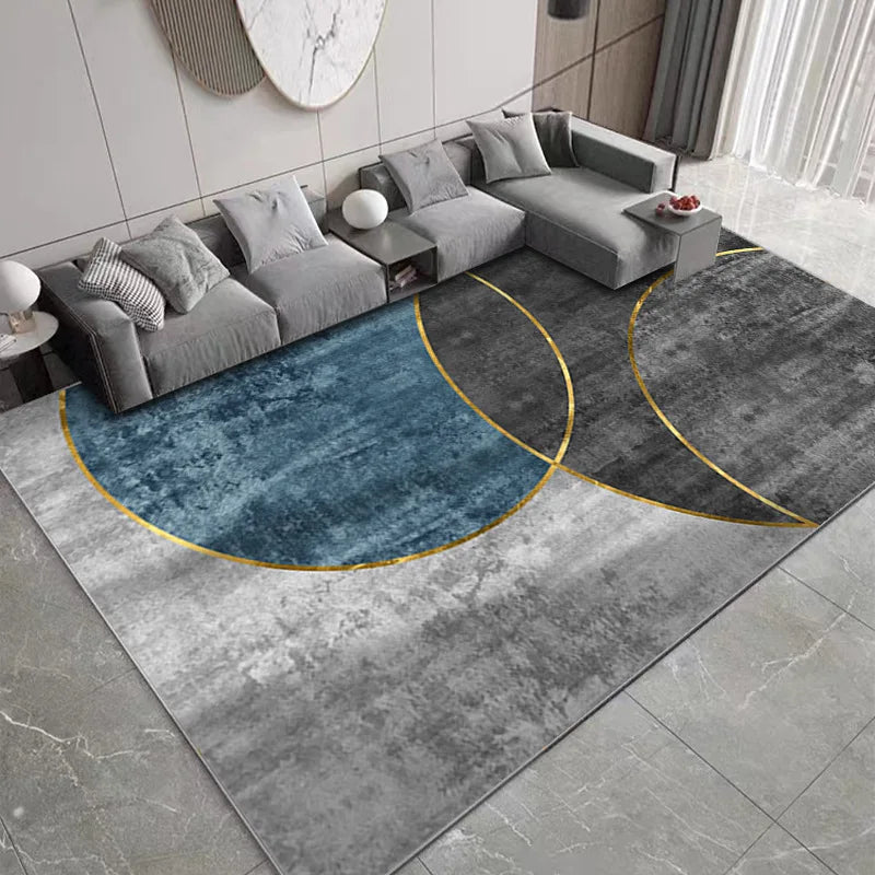 Modern Abstract Geometric Design Style Area Rug Non Shedding & Slip Floor Carpet for Living Room Bedroom Dining Room Decor