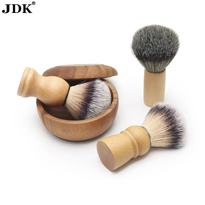 JDK Handcrafted Vegan Shaving Brush with Metal Handle Synthetic Hair Bristles From Guangdong for Wet Shave