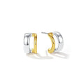Nagosa 18k Gold Vermeil Hottest Trend Two-tone 925 Sterling Silver Two Tone Duet Mixed Huggie Hoops Earrings