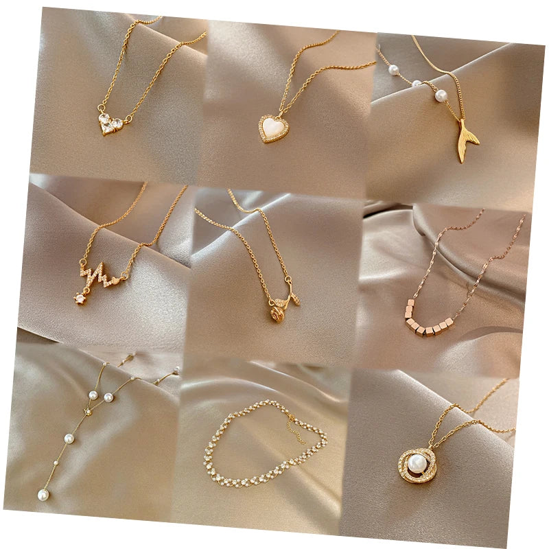 Fashion Jewelry Necklace for Women Retro Personality love Collarbone Chain Temperament Ins Style Pendant
