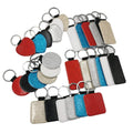 Factory Directly Sell White Pu Leather Keyring Blanks Sublimation Keychain