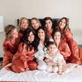 Fung 6001High Quality Factory Wholesale Satin Pajamas Women Silk Satin Pajama Set for Wedding Day Bridal Party