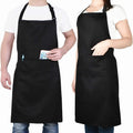 Custom Logo Professional Cooking Men's Women's Apron With Pocket Adjustable Water Oil Resistant Black Bib Apron