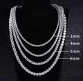 Pass Diamond Tester Iced Out Tennis Chain Necklace VVS Moissanite Diamond 925 Silver Ready to Ship Hip Hop Jewelry 3mm-6mm GRA