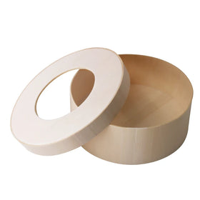 Special Design Wooden Cake Bread Candy Snack Round Box With Window in Lid