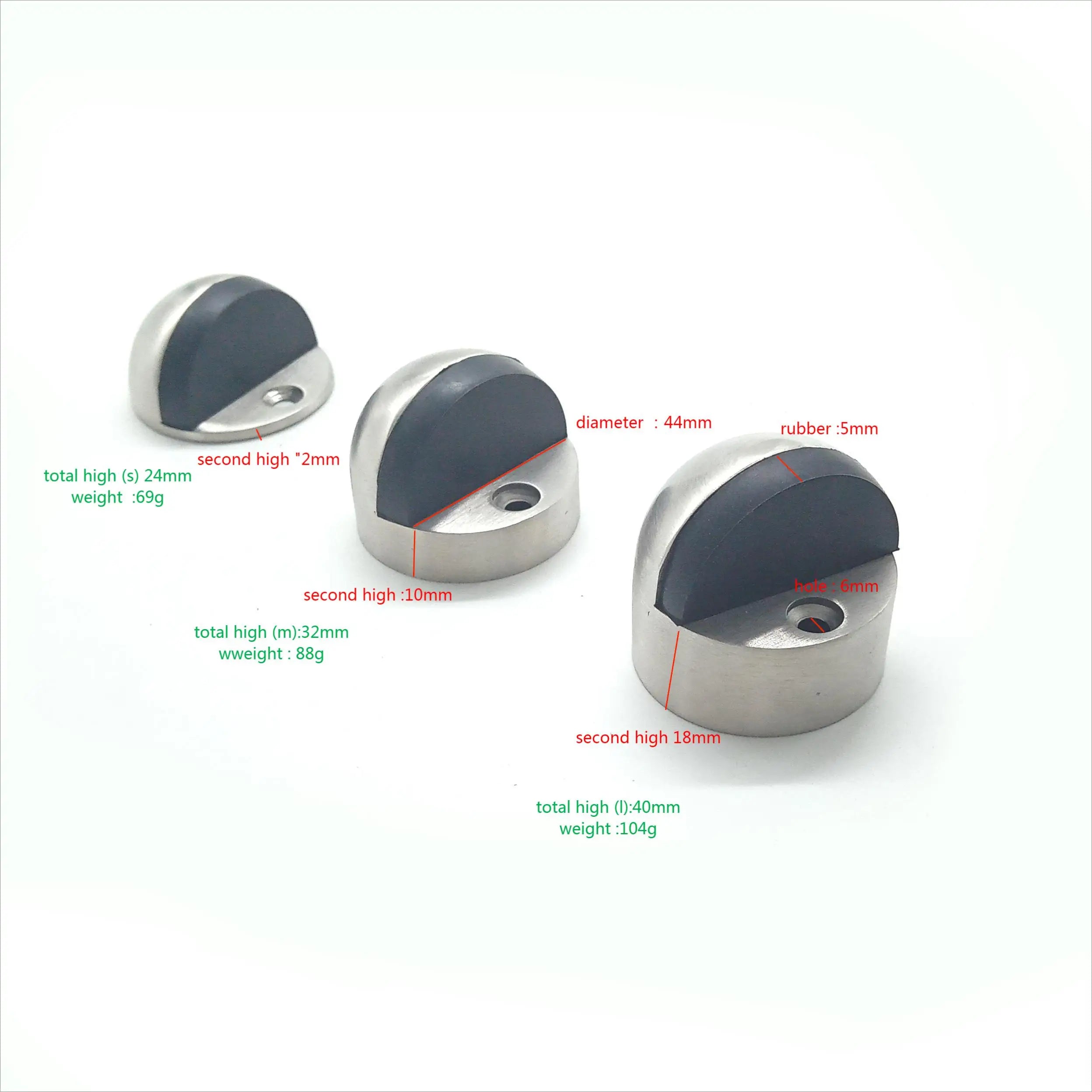 Stainless Steel 304 & Rubber Durable Mini Door Stopper with Mute Function for Bathroom Kitchen & Hotel Use-Modern Design