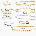 8 cm 5 cm 4 cm Kilt Pin 5/3 Loops Plain Gold/Silver Kids Safety Brooch Islam Allah Mashallah Jewelry Wedding Party Alloy Brooch