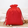 Ready to Ship BaiShun Red Recyclable Luxury Craft Jewelry Pouches Screen Printed Custom Logo Suede Velvet Small Drawstring Bag