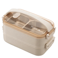 Tafuco 2layers 3 Compartment Stainless Steel Rectangle Food Container Lunch Box Set With Carry Bag