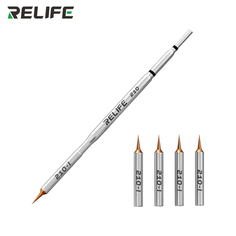 RELIFE 210 Soldering Iron Tips Replaceable 0.1mm Tips 210 Handles for Micro Soldering Phone Screen Flying Jumper Wire Welding