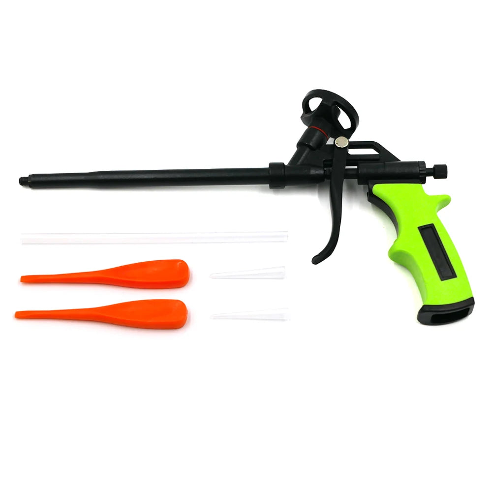 Green Manual Foam Caulking Gun Expanding Dispensing PU Foam Spray Gun Application Applicator for Caulking/ Filling/ Sealing