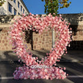 Giant Artificial Proposal Red Heart Shaped Flower Arch Backdrop Arrangement Round Wedding White Floral Arch