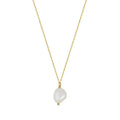 X098 Wholesale 925 Sterling Silver 14K Gold Plated Natural Cultured Baroque Pearl Pendant Necklace Women's Fashion Jewelry