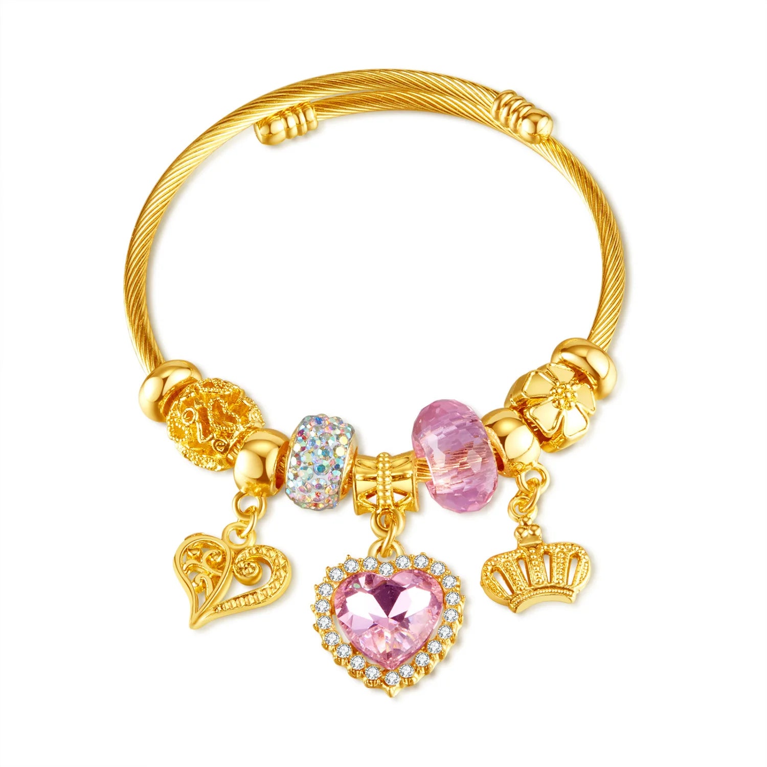 New Fashion 18K Gold Plated Stainless Steel Cable Wire Charm Bracelets