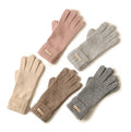 Runyang Clothing Factory Wholesale Women Winter Knitted Cashmere Glove Solid Plain Cashmere Mitten