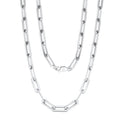 RINNTIN SC39 Factory Price S925 Sterling Silver Fashion Italian Jewelry Rhodium Plated Curb Paperclip Thin Chain Necklace