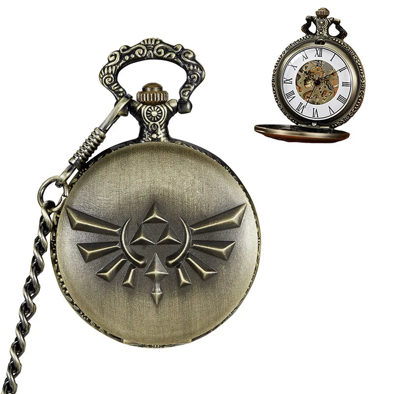 Mixed 4 Models Classic Embossed Bronze Mechanical Watch Roman Mechanical Pocket Watches