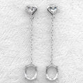 Sterling Silver 7*9mm Semi Mount Line Earrings Empty Support Blank Claws Setting S925 Base Without Center Stone for DIY Inlay