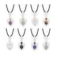 Natural Gemstone Arrow Pendant Necklace Female Teardrop Quartz Crystal Stone Water Drop Healing Chakra Reiki Charms