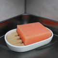 No Plastic Eco Friendly Natural Bamboo Fiber Shower bar Holder Shampoo Soap Oval Dish Tray Self Drain Modern Luxury for Bathroom