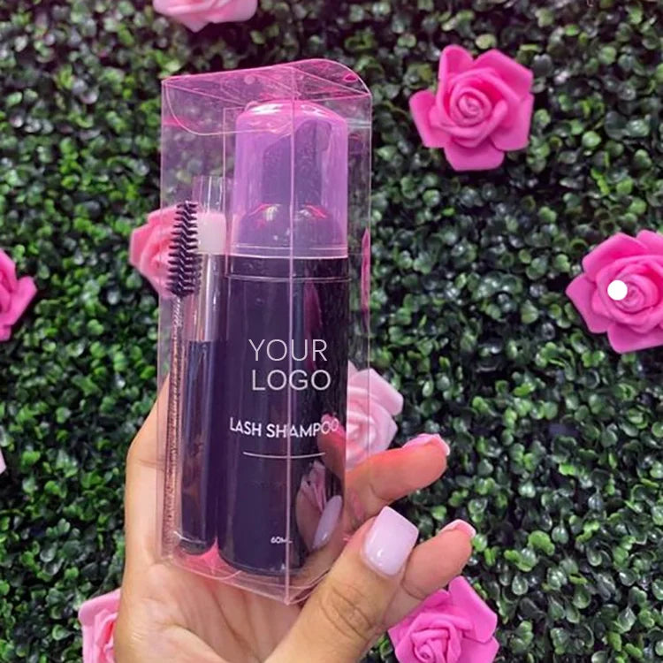 Own Your Logo Lash Foam Cleansers Vegan Pink Color Lash Shampoo Bottles