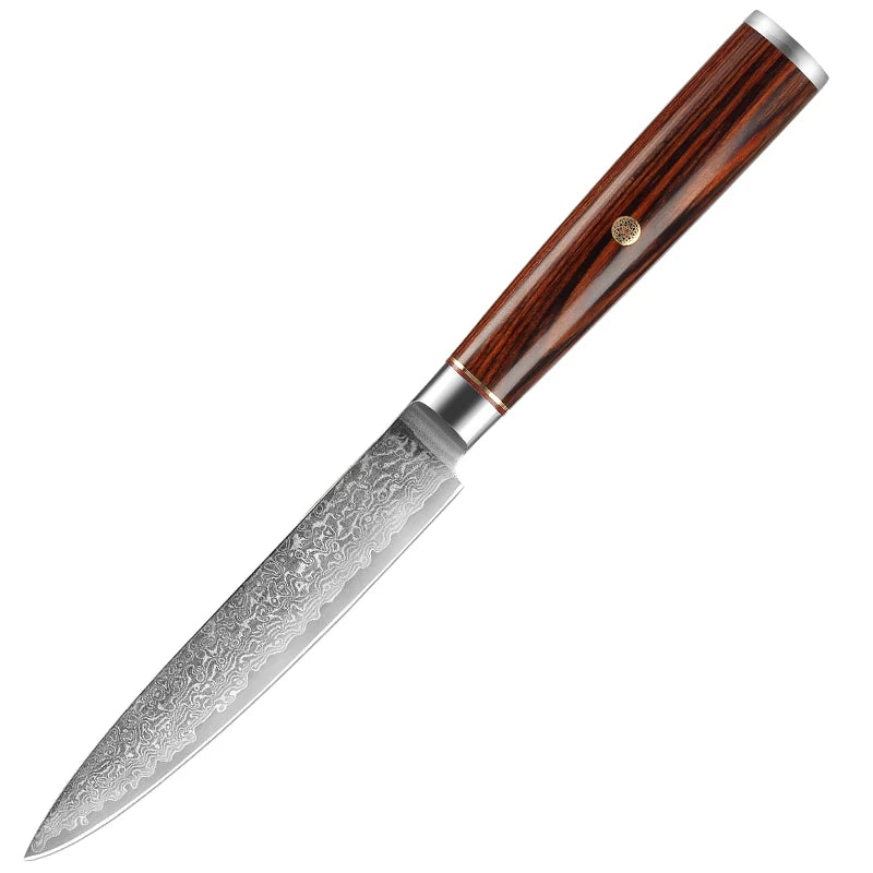 5 Inch Small Kitchen Utility Knife 67 Layer Damascus Blade Pakkawood Handle Chef's Paring for Vegetables Sharpness Guaranteed