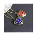 RisingMoon Collar Zelda Gold Plated Adjustable Pendant Necklaces Hollow Heart Shape Crystal Heart Necklace