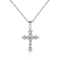 Dainty Chain Link Cubic Zircon Religious Pure 925 Sterling Silver Cross Pendant Necklace for Women MegaBDM
