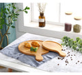 Natural Bamboo Large Small Size  Round Cutting Board Pizza Tray Bamboo Bread Pizza Board with Handle