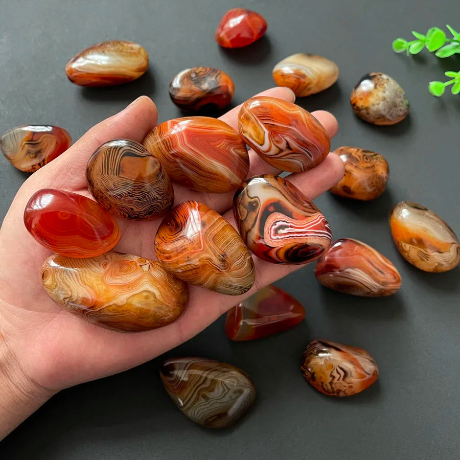 Wholesale Natural Sardonyx Lace Agate Palm Reiki Crystal Pocket Stones