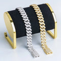 High Quality 925 Silver Moissanite Jewelry 12mm Style Cuban Bracelet  for Man