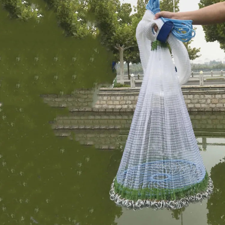 Frisbee Cast Net Superior Quality Hand Throwing Cast Length 3.5 Nylon Monofilament Fishing Nets with Lead Stainless Chain