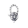 Oxidized Silver 925 Dog With Heart Lobster Clasp Black Tarnishing Look Silver Lock Findings for Bracelets Jewelry