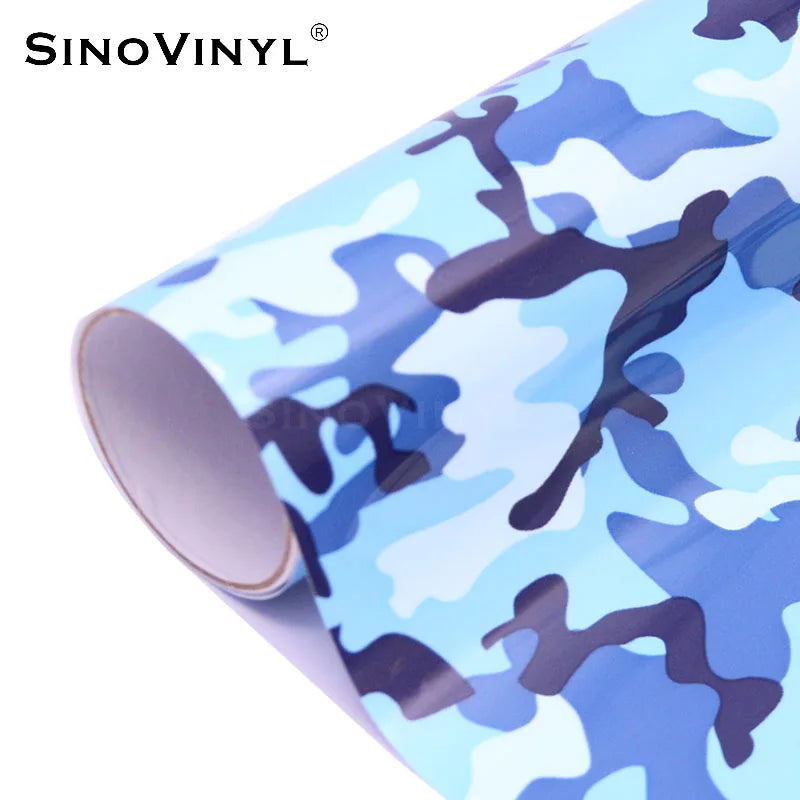 SINOVINYL Rolls Adhesive Heat Transfer Vinyl Roll T-shirt Textile Cuttable Camouflage Wholesale Sublimation PU Film 20-30 Pound