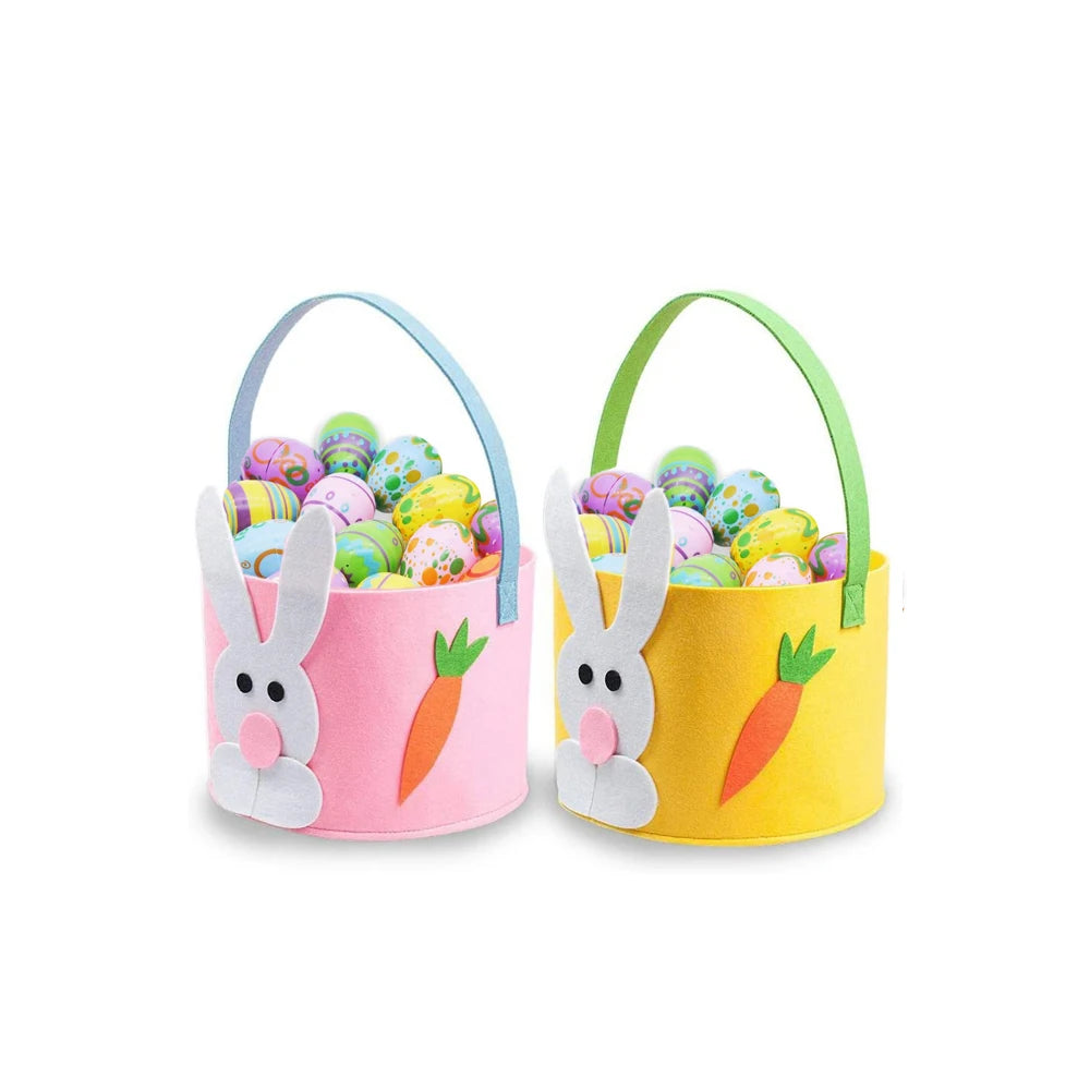Personalized Classical New Design Cute  Easter Rabbit Egg Bag  Felt Fabric Easter Bunny Baskets