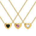 Fashion Stainless Steel Personalized Jewelry Cz Zircon Heart Pendant Necklace