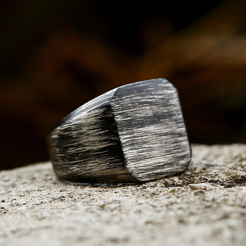 SS8-869R Steel Soldier Custom Engraved Stylish Simple Square Stainless Steel Signet Men Dainty Blank Ring