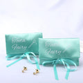 Luxury Double-Deck Satin Envelope Jewelry Pouch With Bow Envelope Silk Satin Gift Jewelry Packaging Dudt Bag
