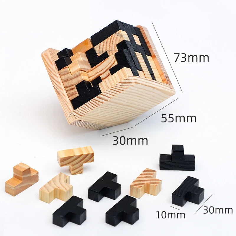 Educational Toy Educational Kids Toy Excellent Design Brain Teaser  3D Wood Interlocking Luban Lock Puzzle Game