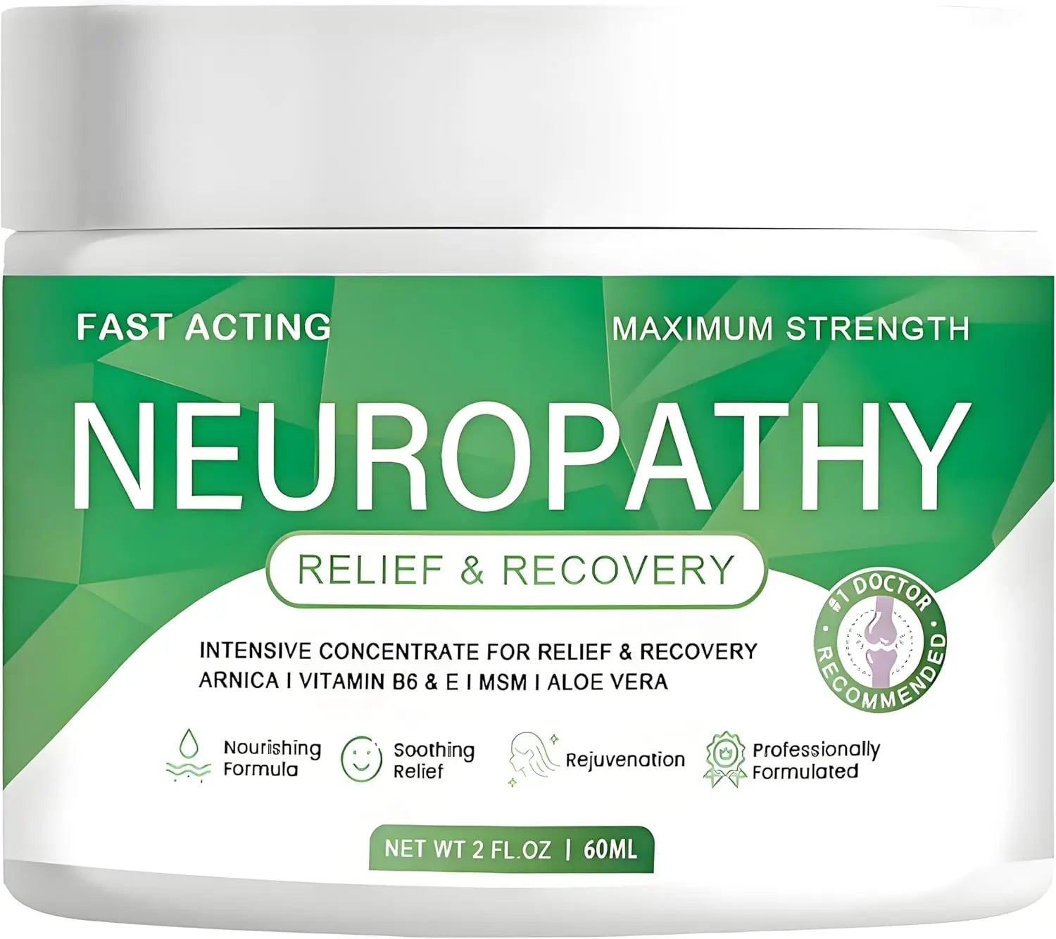 Neuropathy Pain Relief Cream Maximum Strength for Feet Hands Legs Muscles Waist Includes Arnica Vitamin B6 Aloe Vera