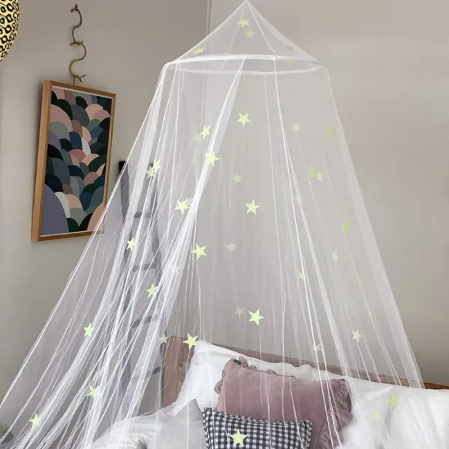Cost-Effective Fluorescent Star Luxury Queen Size Bed Mosquito Net & Bed Canopy