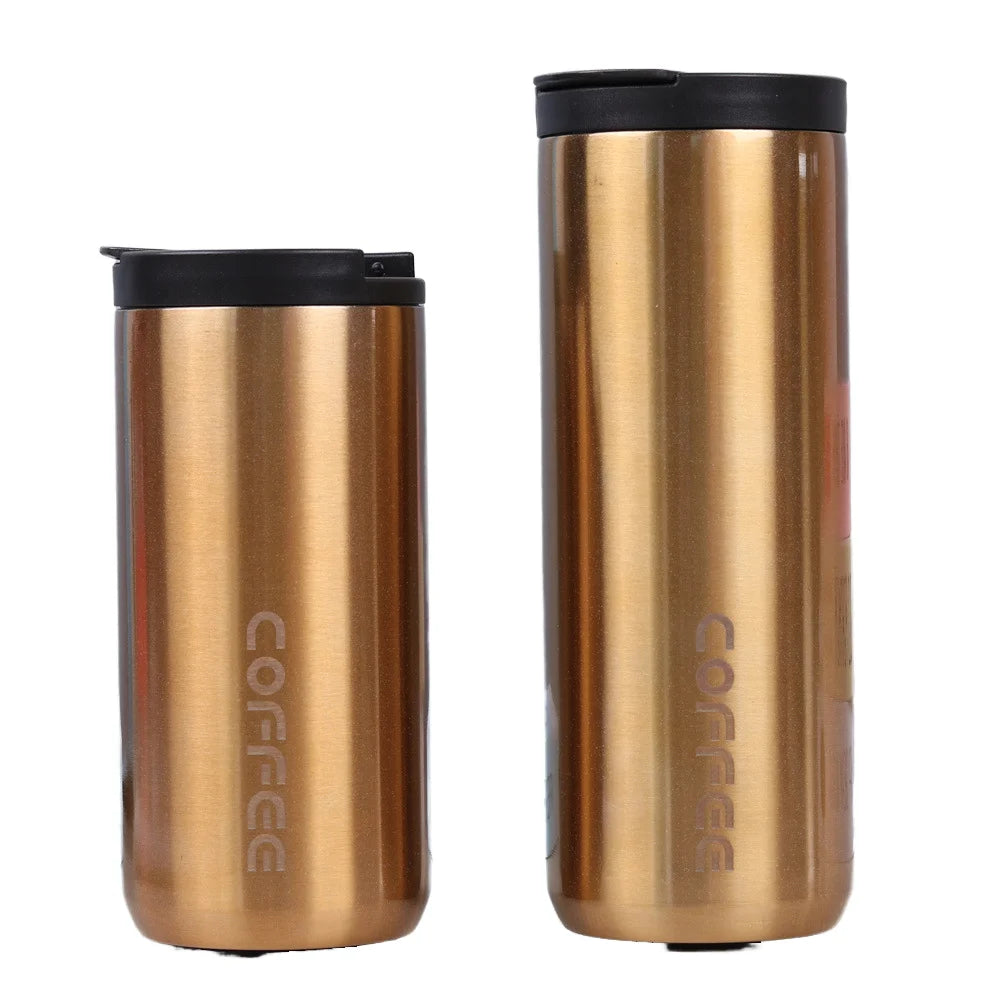 FX Factory Gold 500ml Leak-Proof Travel Tumbler Custom Paper Plastic Metal Packing Box Reusable Vacuum Insulated Drinkware