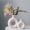 Creative European Ceramic Unique Flower Vase Frosted Metal Spot Hydroponic Home Decoration Wholesale